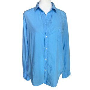 Frank & Eileen Shirt‎ Womens Large Blue Barry Button Up Open Top Blouse Casual
